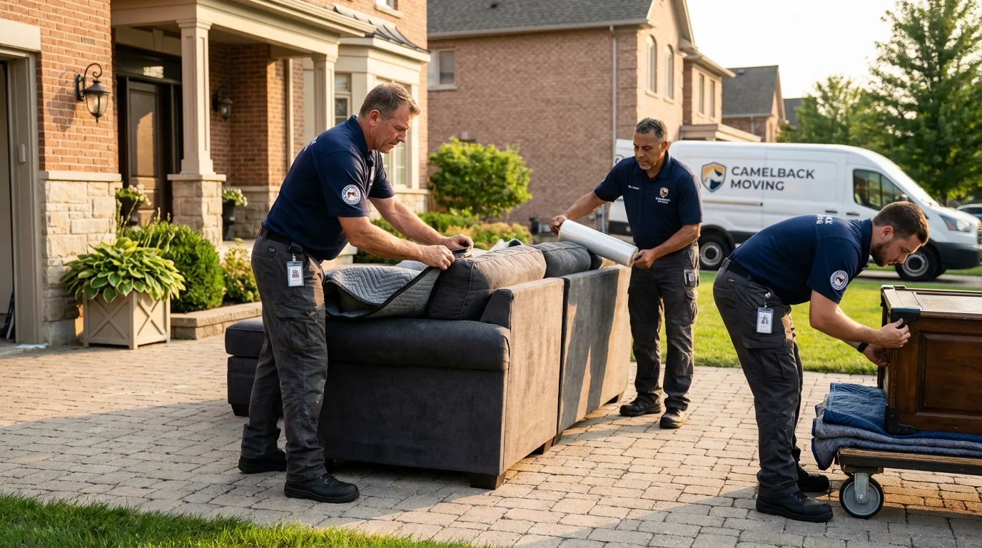 Large estate moving crew wrapping furniture in Bladenboro, NC
